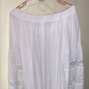 Women’s Plus Size White Peasant Blouse
